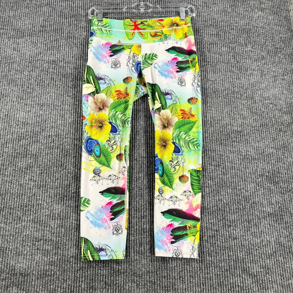 Athleta Leggings Womens Size XS Extra Small Green Floral Active Workout Yoga